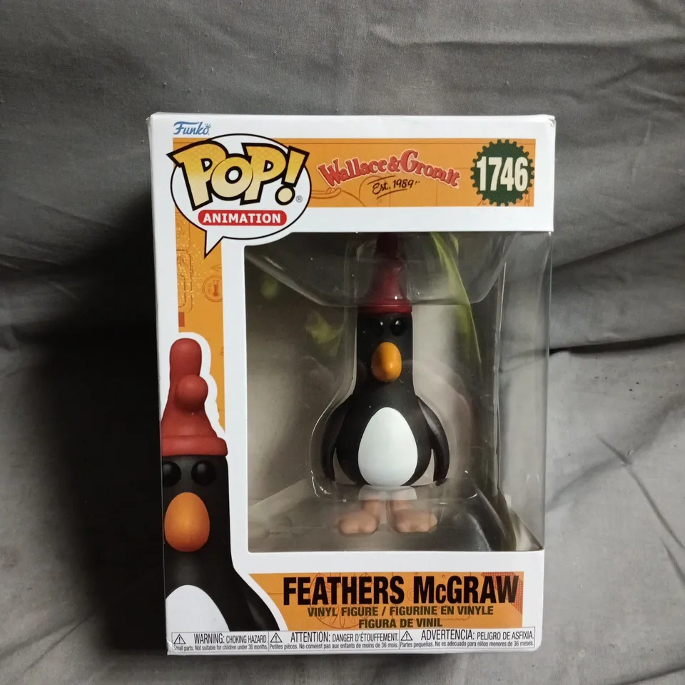 POP ANIMATION WALLACE & GROMIT FEATHERS MCGRAW VINYL FIGURINE - 1746
