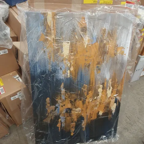 BAGGED GOLD GOLD ABSTRACT 1 - WRAPPED CANVAS PAINTING