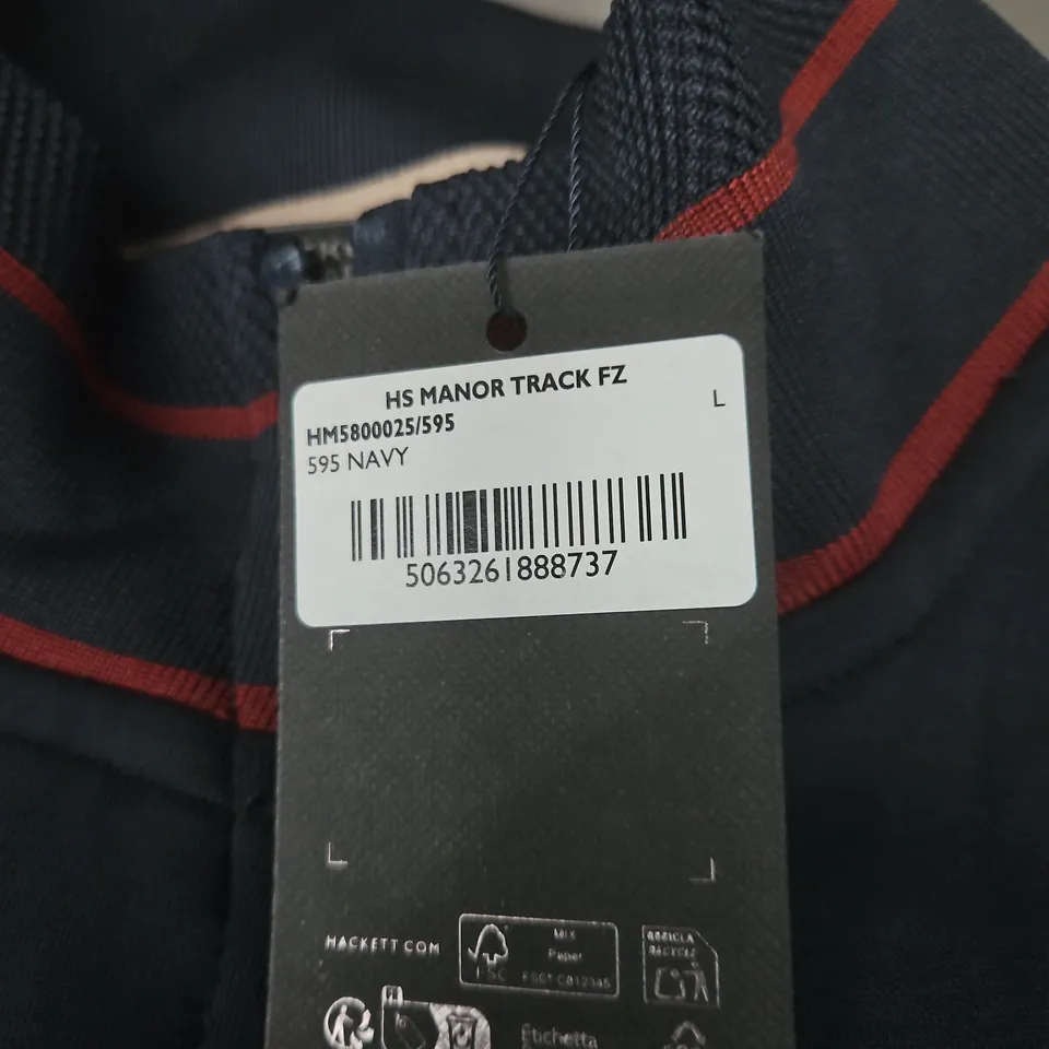 HACKETT SPORT MANOR TRACK FZ NAVY JACKET – UK SIZE L