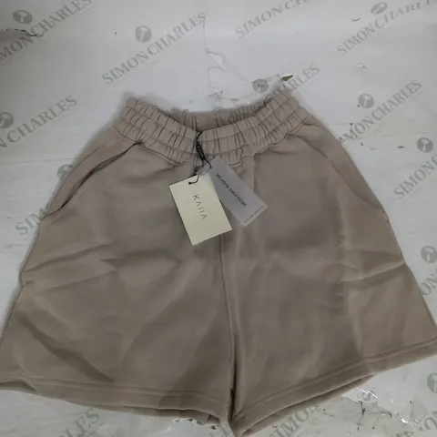 KAIIA SWEAT SHORTS IN STONE SIZE 4