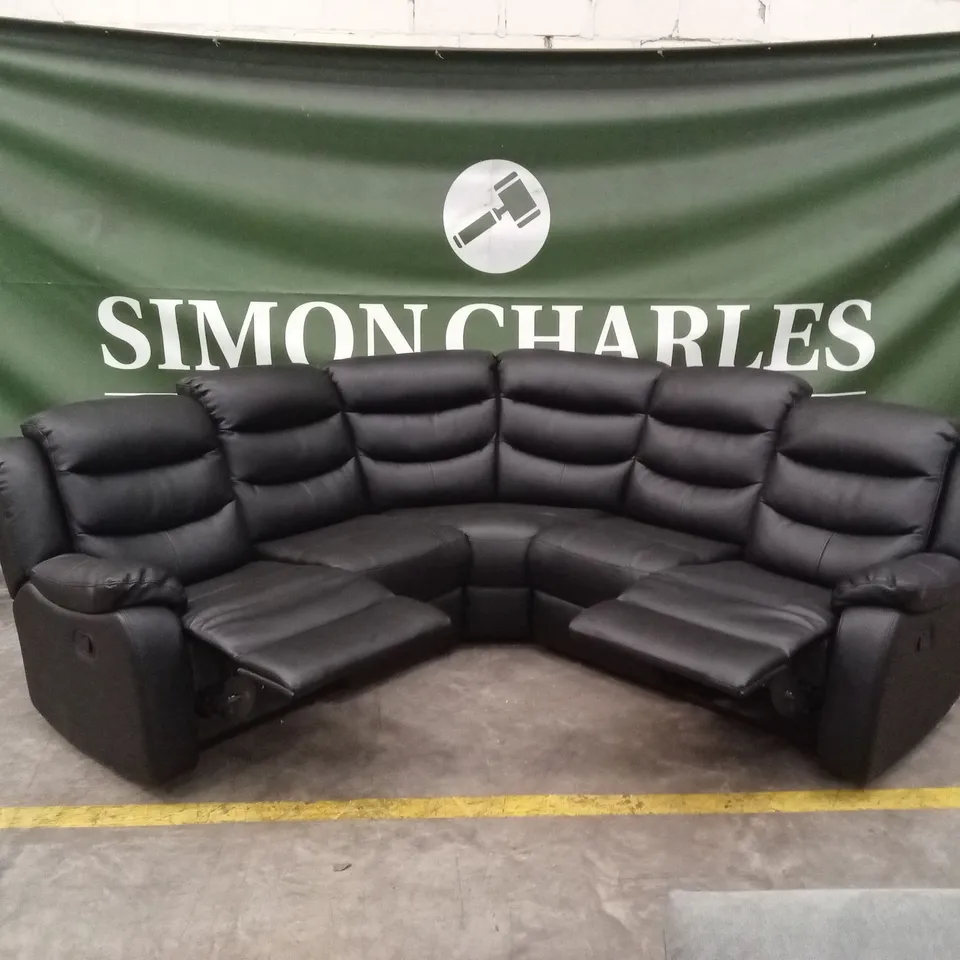 ROTHBURY LUXURY FAUX LEATHER HIGH BACK MANUAL RECLINER CORNER GROUP SOFA RRP £1599