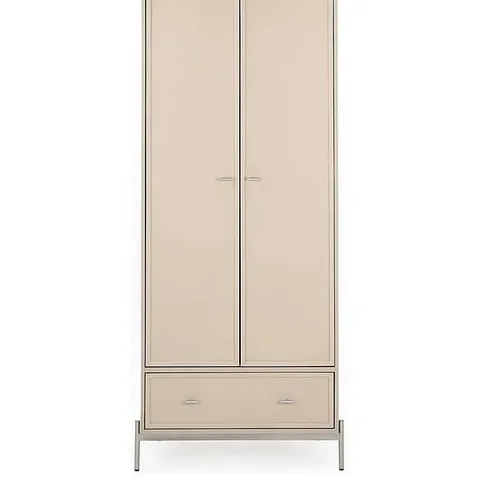 BOXED SERENA 2 DOOR, 1 DRAWER WARDROBE - TAUPE (2 BOXES)