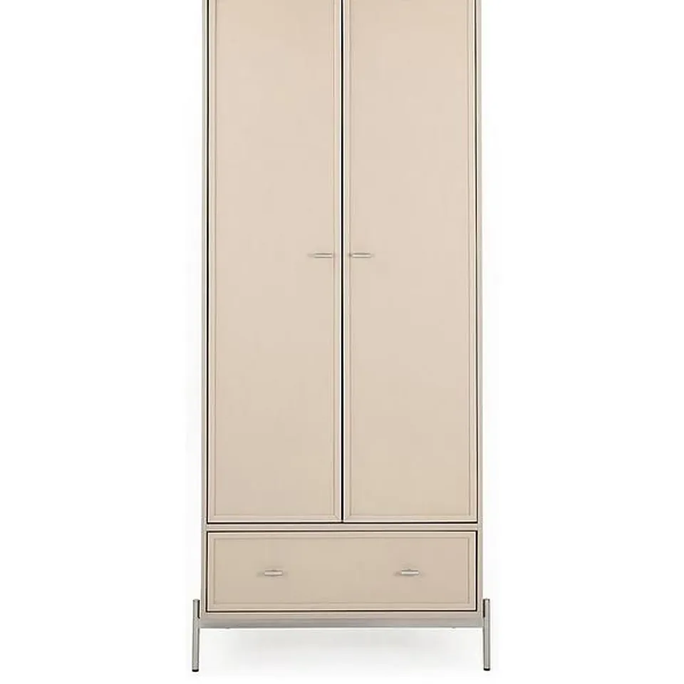 BOXED SERENA 2 DOOR, 1 DRAWER WARDROBE - TAUPE (2 BOXES)