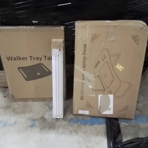 PALLET OF ASSORTED HOUSEHOLD GOODS AND PRODUCTS TO INCLUDE;LAPTOP DESK,ROLLER BLIND,TRAY TABLE 