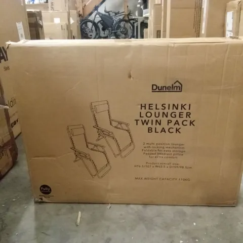 BOXED HELSINKI LOUNGER TWIN PACK - BLACK