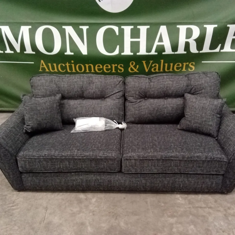 HALSTOW 3 SEATER FABRIC SOFA - CHARCOAL RRP £829