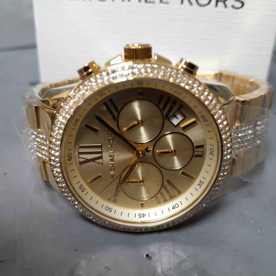 MICHAEL KORS BRYNN CHRONOGRAPH GOLD-TONE STAINLESS STEEL WATCH