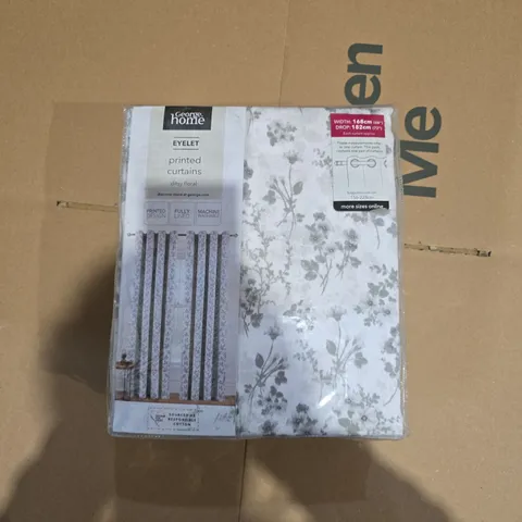 APPROXIMATELY 8 GEORGE HOME EYELET PRINTED CURTAINS DITSY FLORAL 168CM BY 182CM