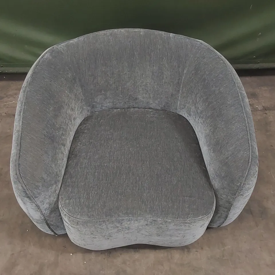 DANETTI ZOEY BLUE GREY FABRIC ARMCHAIR