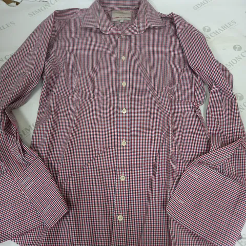 HAWES & CURTIS ST JAMES SLIM FIT CHEQUERED SHIRT IN WHITE/BLUE/RED - 15/33