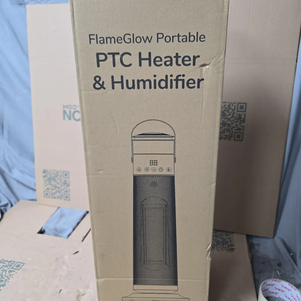 BLISS & BEYOND FLAMEGLOW PORTABLE PTC HEATER & HUMIDIFIER