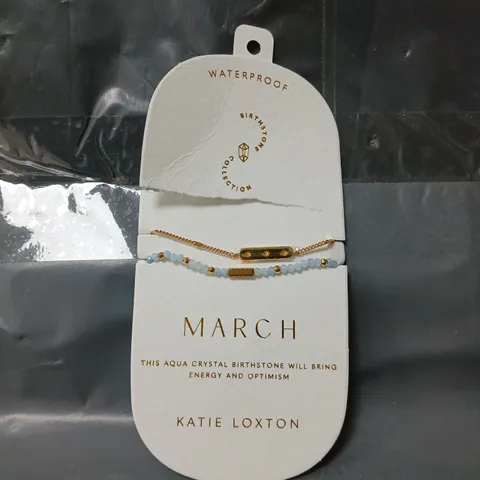 KATIE LOXTON BIRTHSTONE WATERPROOF GOLD BRACELET - MARCH