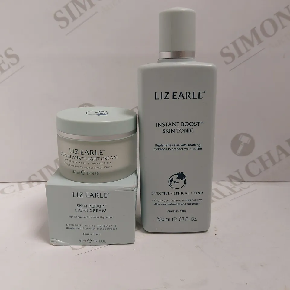 BOX OF 2 ITEMS TO INCLUDE LIZ EARLE INSTANT BOOST SKIN TONIC AND SKIN REPAIR LIGHT CREAM