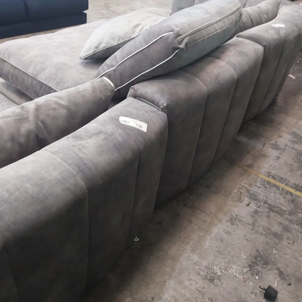 THREE GREY PLUSH FABRIC SECTIONS