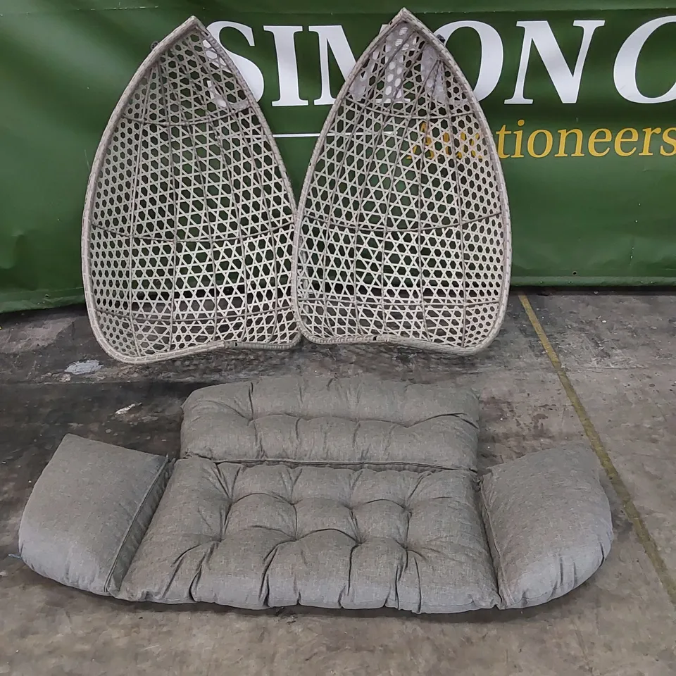 BOXED MANILA DOUBLE HANGING CHAIR IN GREY 