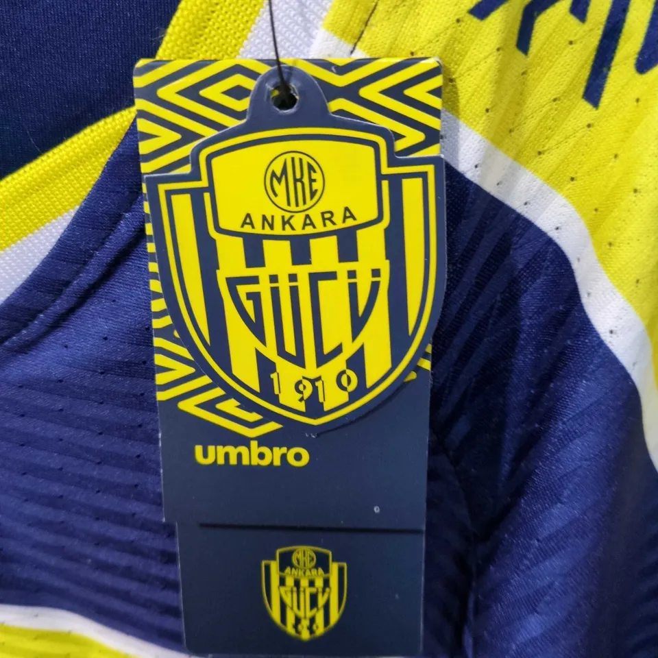 UMBRO ANKARA GÜCÜ FOOTBALL SHIRT – NAVY & YELLOW STRIPE, CLUB CREST 