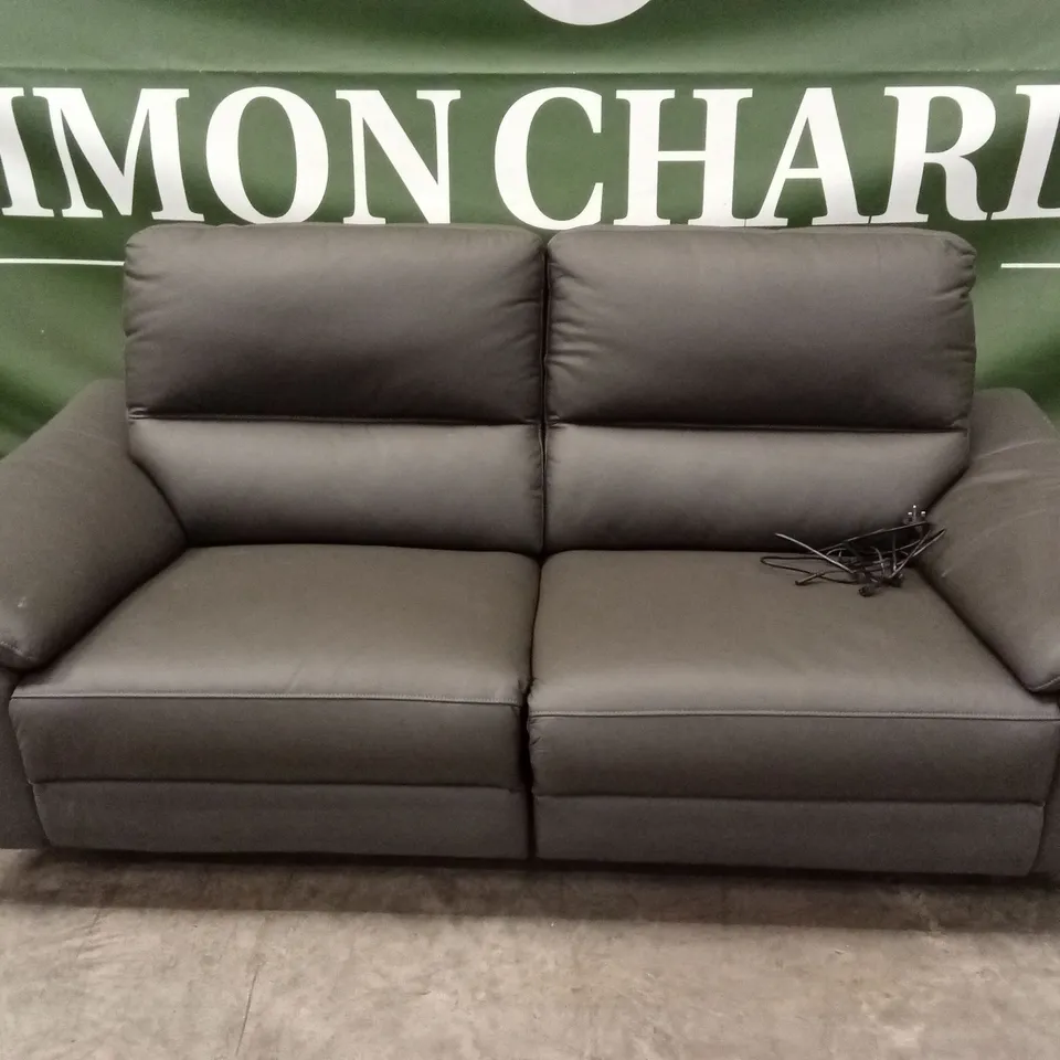 PAVILION 3 SEATER LEATHER/FAUX LEATHER POWER RECLINER SOFA - CHARCOAL RRP £1049