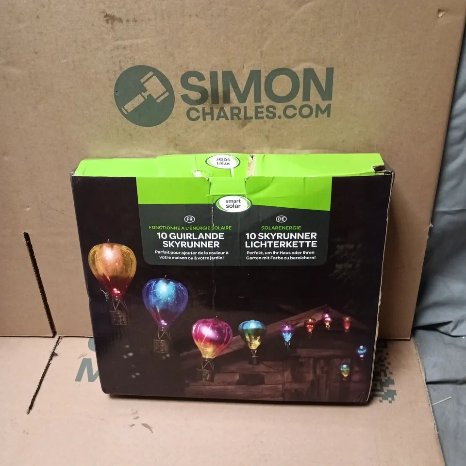 SMART SOLAR SKYRUNNER SOLAR-POWERED GARDEN STRING LIGHTS – 10 LIGHTS