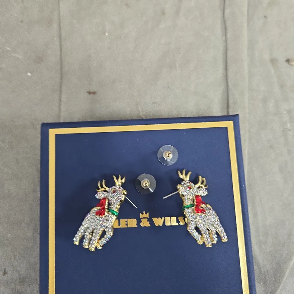 BUTLER & WILSON CRYSTAL DEER EARRINGS