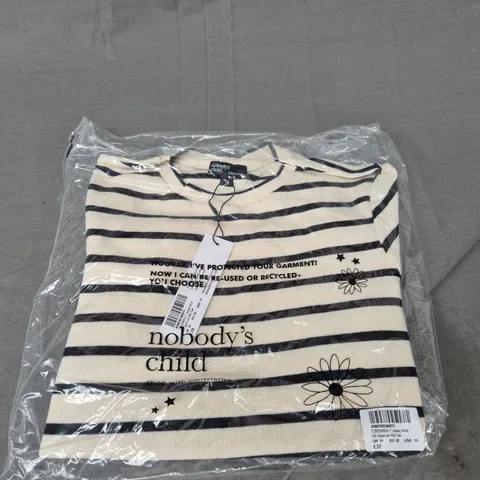 BAGGED NOBODYS CHILD SS SPENCER RIB TEE - SIZE 14