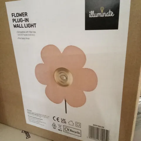 BOXED ILLUMINATE FLOWER PLUG-IN WALL LIGHT