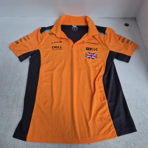 CASTORE MCLAREN FORMULA 1 TEAM POLO SHIRT – ORANGE, UK M (4 NORRIS)