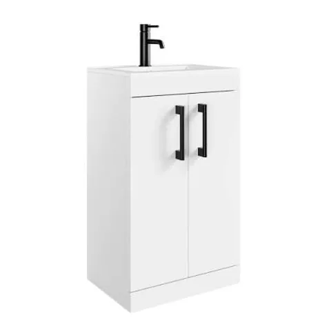 BOXED 600MM WHITE FREESTANDING VANITY UNIT BASE