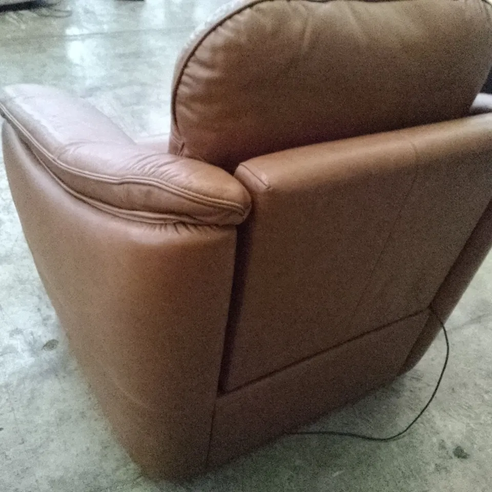 QUALITY DESIGNER G-PLAN JACKSON ELECTRIC RECLINER CHAIR - DALLAS TAN LEATHER 