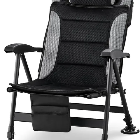 BOXED BLACK AND GREY OUTDOOR LOUNGER/CHAIR