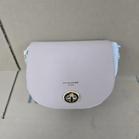 DAVID JONES PARIS LILAC CROSSBODY HANDBAG WITH GOLD TURN-LOCK CLASP