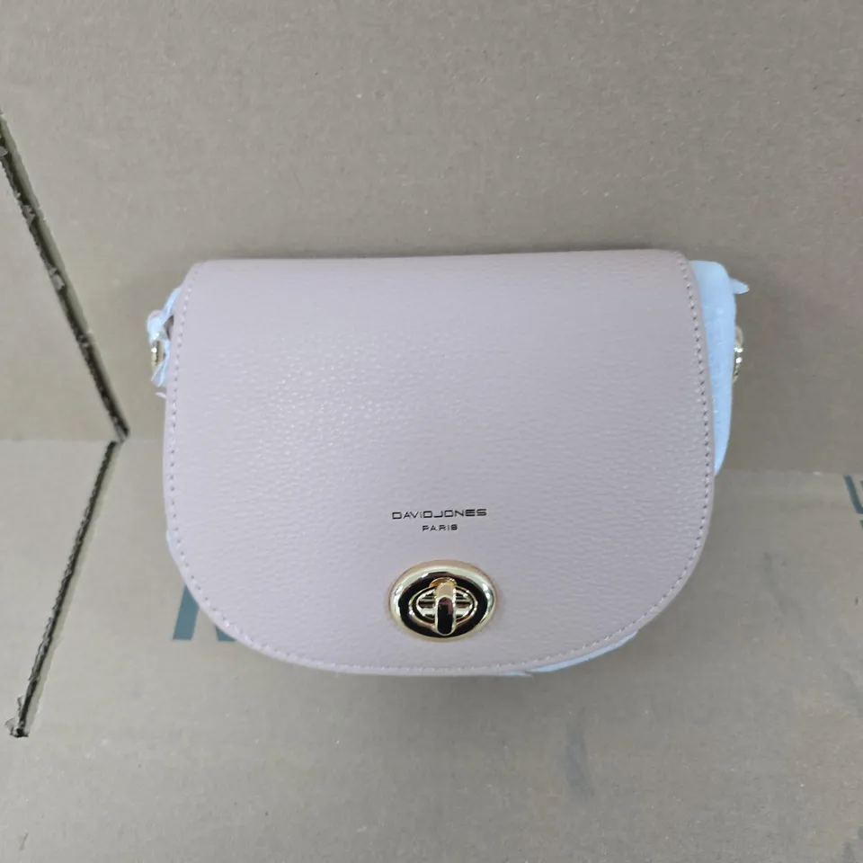 DAVID JONES PARIS LILAC CROSSBODY HANDBAG WITH GOLD TURN-LOCK CLASP