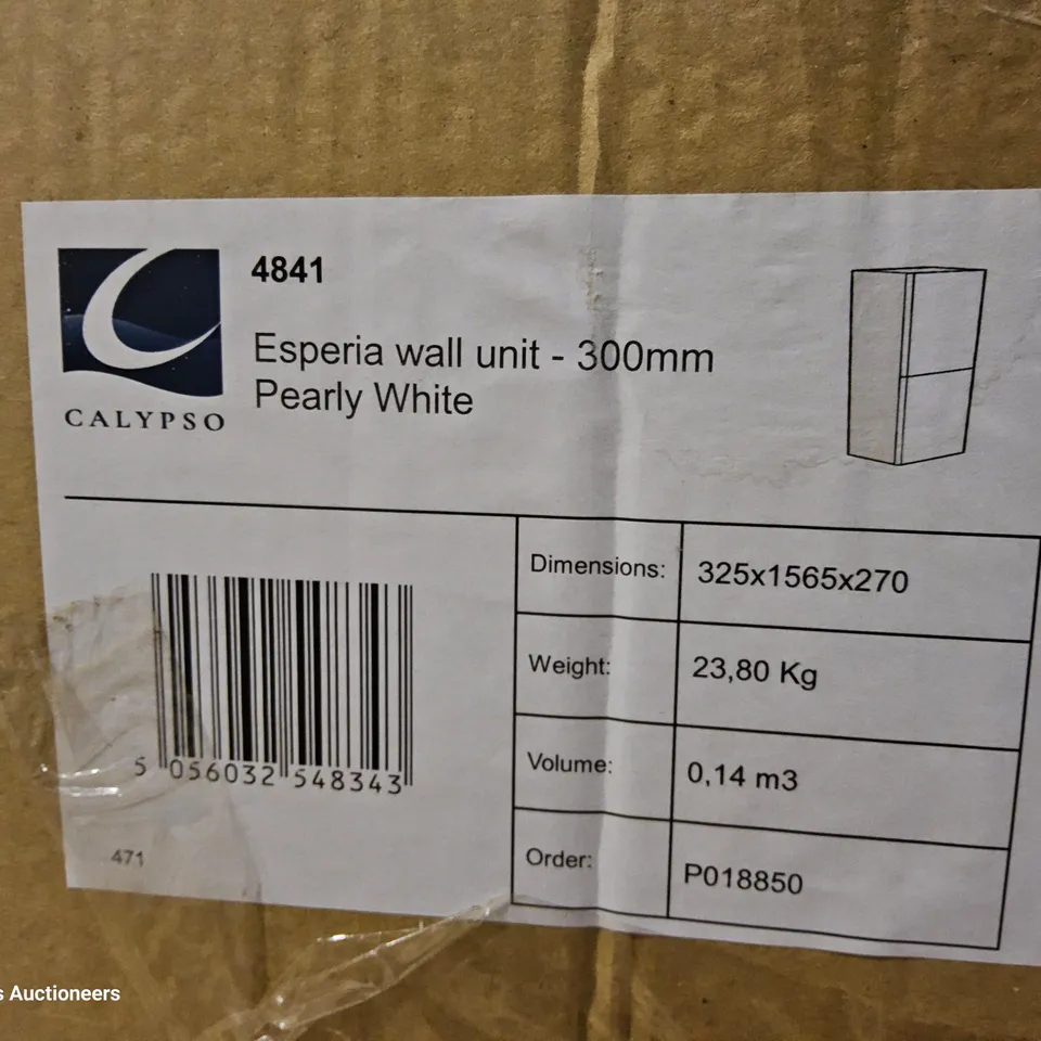 PALLET TO CONTAIN APPROXIMATELY 10 BOXED ESPERIA FLOOR STANDING VANITY UNITS 600mm MISTY GLISS & 2 ESPERIA WALL UNITS 300mm PEARLEY WHITE