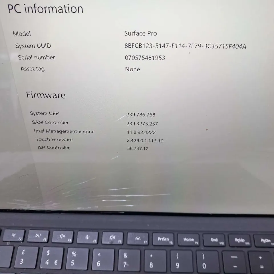 MICROSOFT SURFACE PRO 256GB