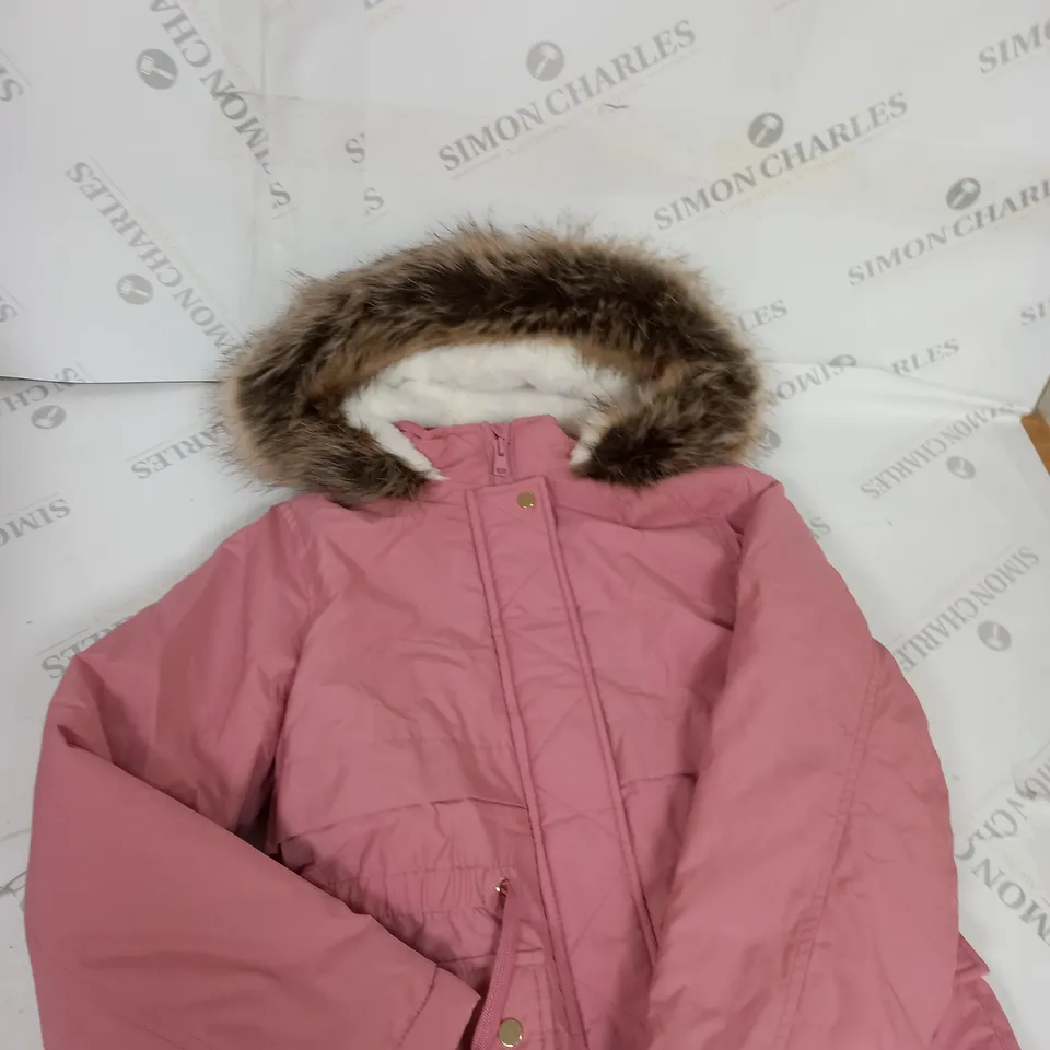 GIRLS ZIPPED PADDED COAT WITH FAUX FUR SIZE UNSPECIFIED