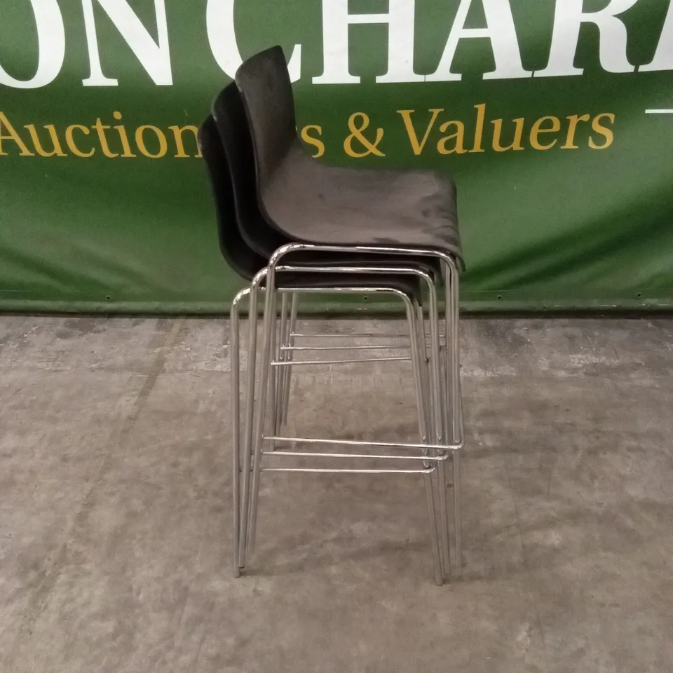 QUALITY DESIGNER SET OF 3 PLASTIC SEAT BAR STOOLS
