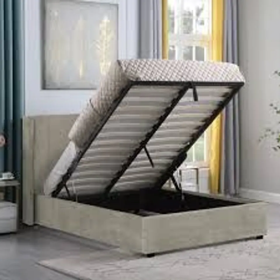 BOXED AMELIA 4'6" PLUS BED DARK GREY FABRIC (2 BOXES)