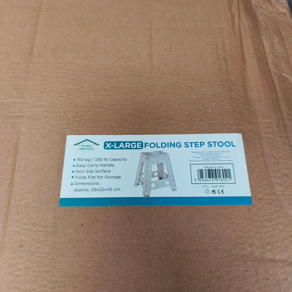 X-LARGE FOLDING STEP STOOL – 150 KG CAPACITY, BOXED