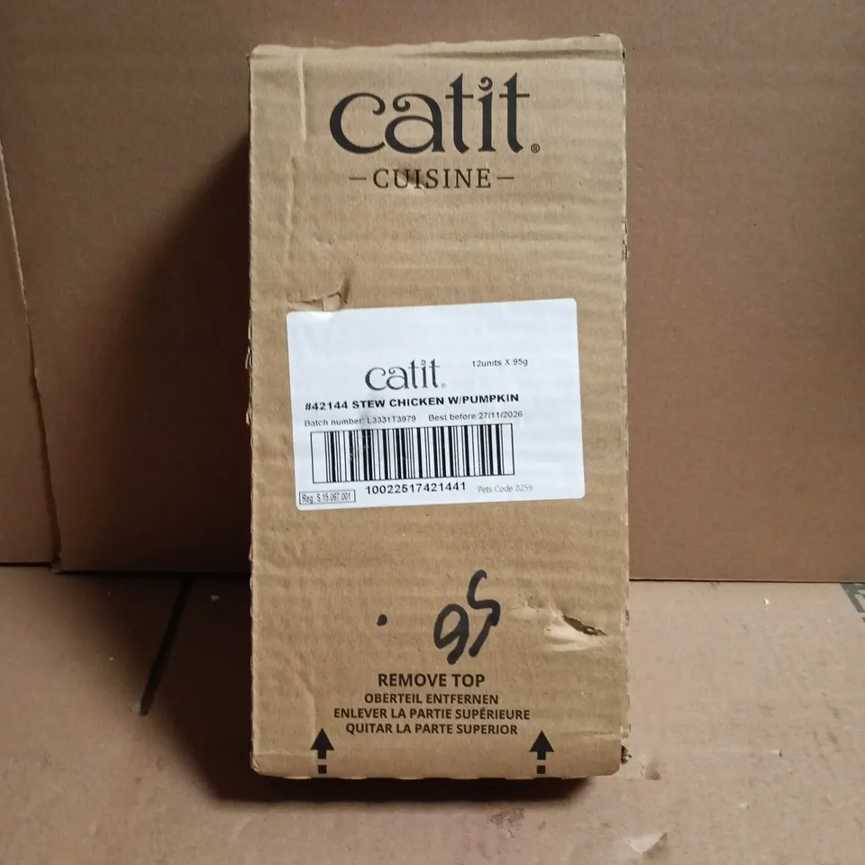 SET OF 12 CATIT CUISINE CHICKEN STEW WITH PUMPKINS 95G BOXED