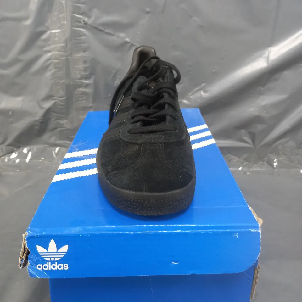 ADIDAS ORIGINALS GAZELLE - BLACK/BLACK SIZE 3  RRP £75