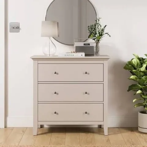 BOXED LYNTON 3 DRAWER CHEST - NATURAL (1 BOX)
