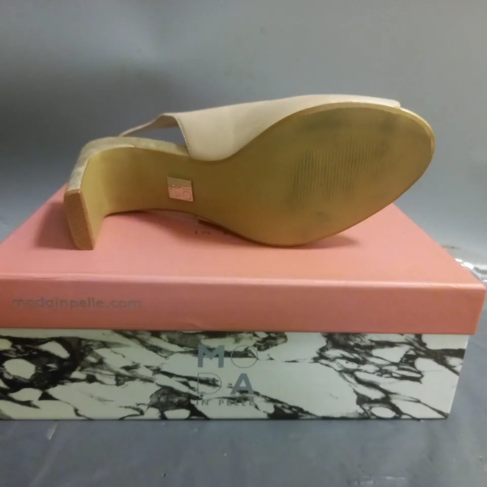 MODA IN PELLE CHRISSI LEATHER PEEP TOE SLINGBACK SANDALS NUDE SIZE EU 39