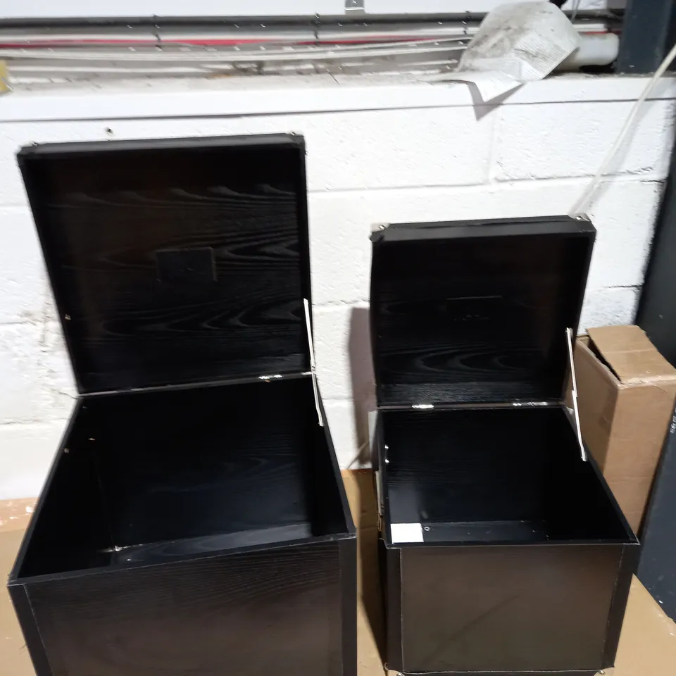 KELLY HOPPEN SET OF NESTING STORAGE BOXES - BLACK