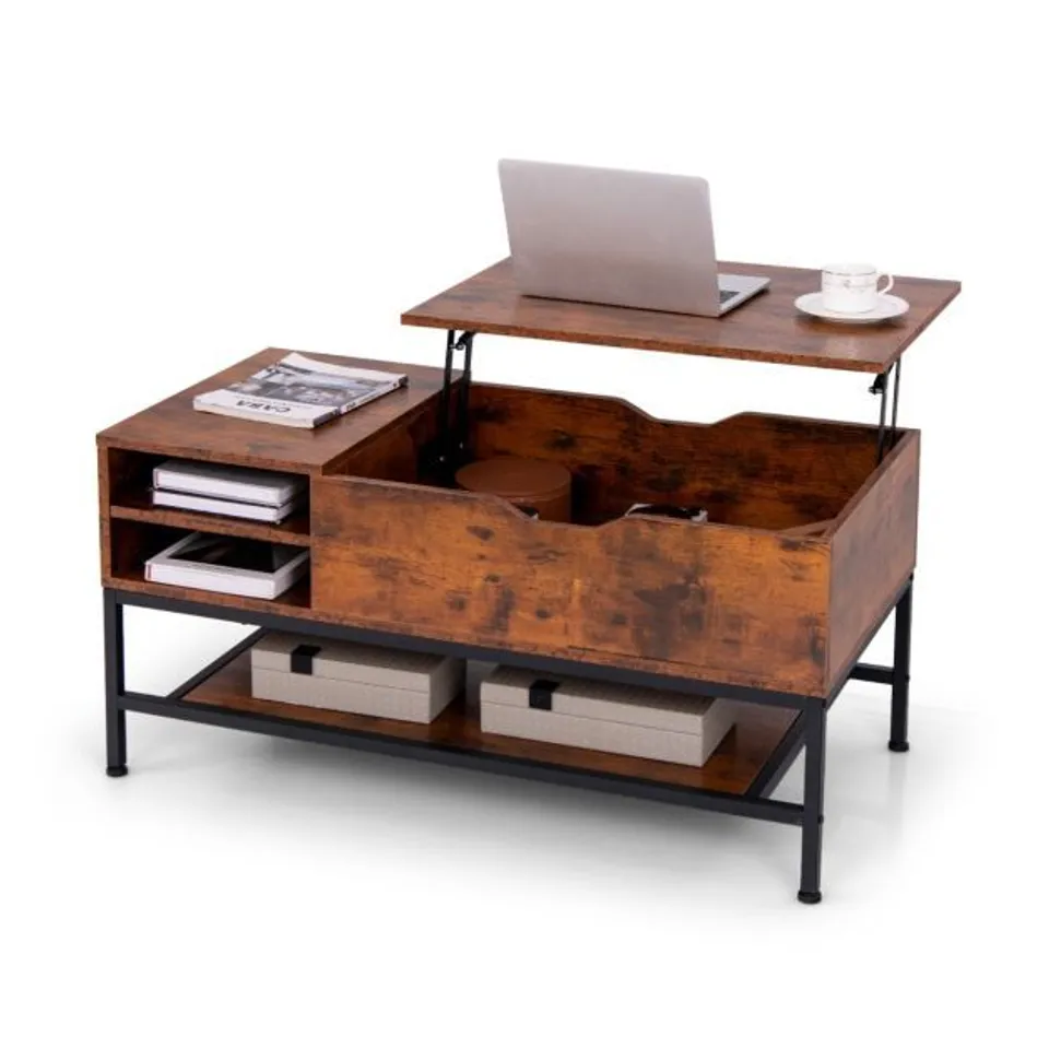 BOXED COSTWAY 47'' LIFT TOP COFFEE TABLE CENTRAL TABLE WITH HIDDEN COMPARTMENTS FOR LIVING ROOM