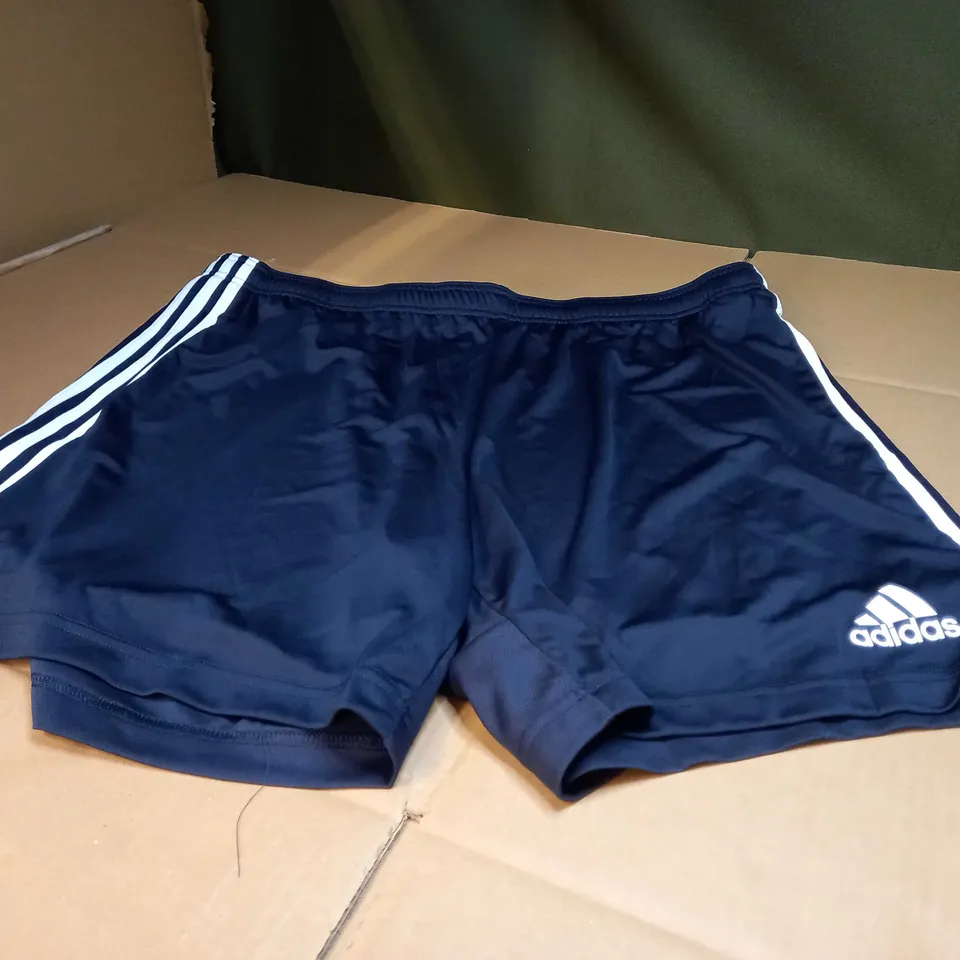 ADIDAS NAVY/LOGO FITNESS SHORTS - 2XL