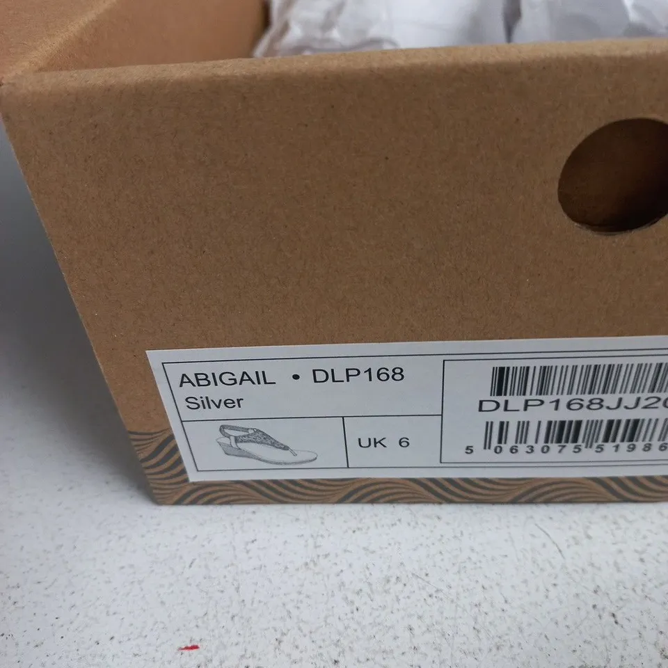 DUNLOP SILVER WEDGE SANDALS – UK 6 (EU 39) WITH BOX