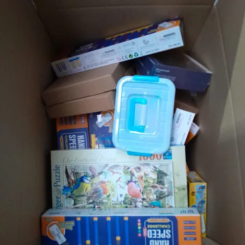 LARGE BOX OF ASSORTED TOYS AND GAMES 