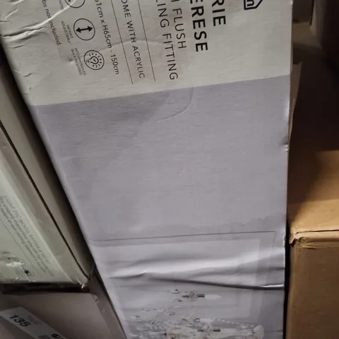 BOXED DUNELM MARIE FLUSH CEILING FITTING β CHROME WITH ACRYLIC