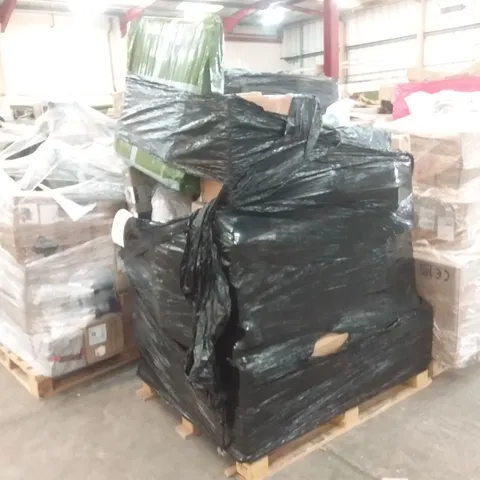 PALLET OF ASSORTED ITEMS INCLUDING VPCOK COOLER, PLAID BUFFALO CHECKERED QUIALT, FISHER PRICE SERVIN'UP FUN FOOD TRUNK, ALLPOWERSCTABLET CELL PHONE