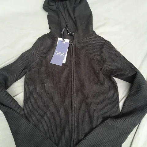 JAXK WILLS RIB HOODY IN BLACK - 12 (M)