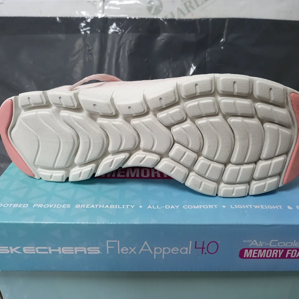BOXED SKECHERS FLEX APPEAL 4.0 PINK TRAINERS - SIZE 7